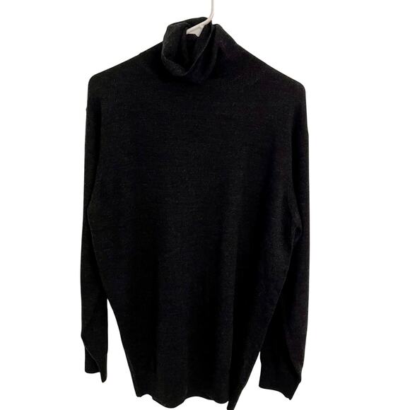 IRO Turtleneck Mens Size Small Dark Gray Wool Sweater Pullover Luxury Preppy